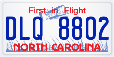 NC license plate DLQ8802