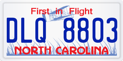 NC license plate DLQ8803