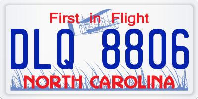 NC license plate DLQ8806