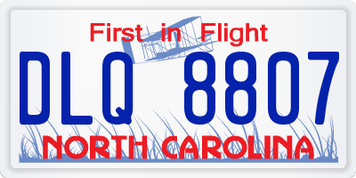 NC license plate DLQ8807
