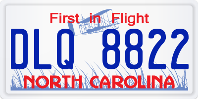 NC license plate DLQ8822