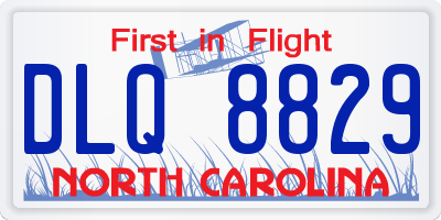 NC license plate DLQ8829