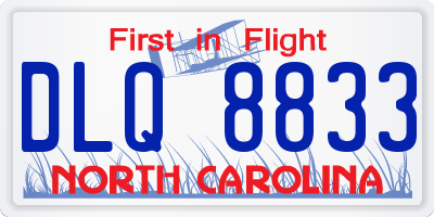NC license plate DLQ8833