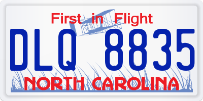 NC license plate DLQ8835
