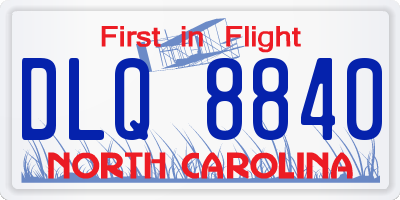 NC license plate DLQ8840