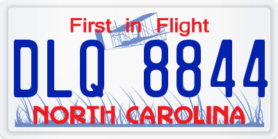 NC license plate DLQ8844