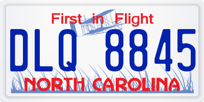 NC license plate DLQ8845