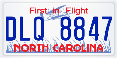 NC license plate DLQ8847