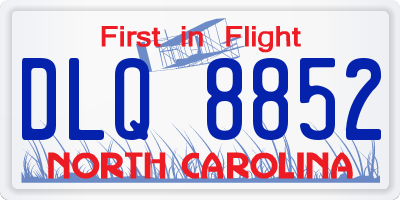 NC license plate DLQ8852