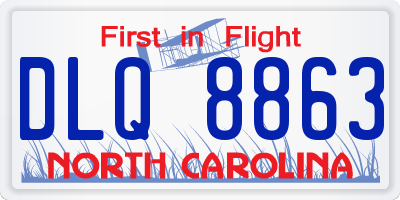 NC license plate DLQ8863