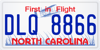 NC license plate DLQ8866