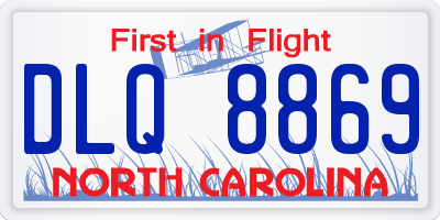 NC license plate DLQ8869