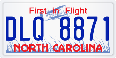 NC license plate DLQ8871