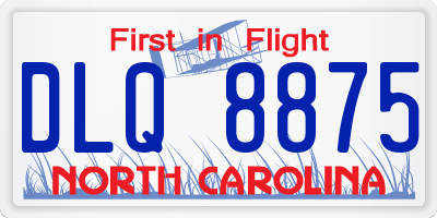 NC license plate DLQ8875