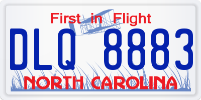 NC license plate DLQ8883