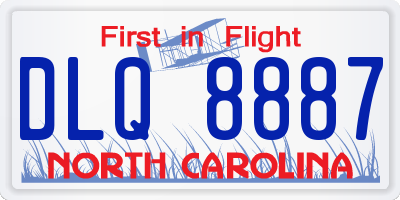 NC license plate DLQ8887