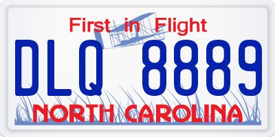 NC license plate DLQ8889