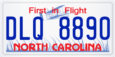 NC license plate DLQ8890