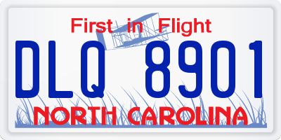 NC license plate DLQ8901