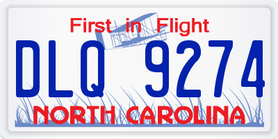 NC license plate DLQ9274