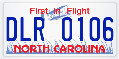 NC license plate DLR0106