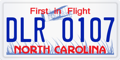 NC license plate DLR0107