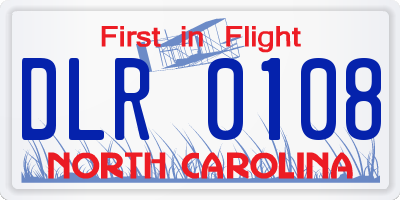 NC license plate DLR0108