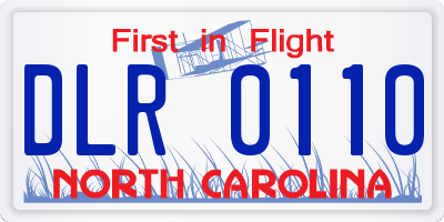 NC license plate DLR0110
