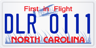 NC license plate DLR0111