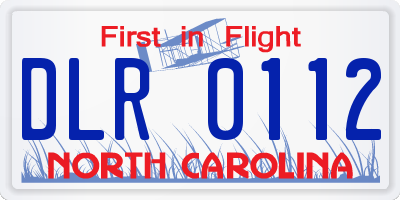 NC license plate DLR0112