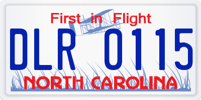 NC license plate DLR0115