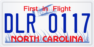 NC license plate DLR0117