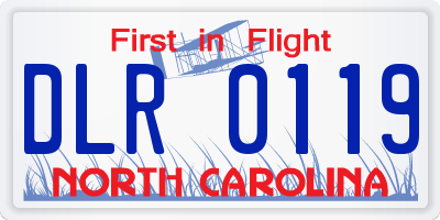 NC license plate DLR0119