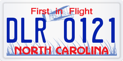 NC license plate DLR0121