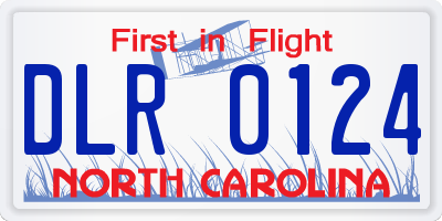 NC license plate DLR0124