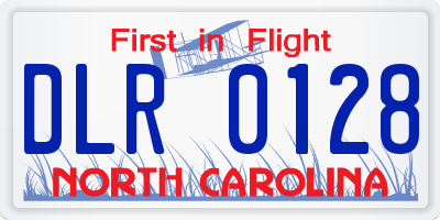 NC license plate DLR0128