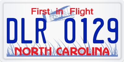 NC license plate DLR0129