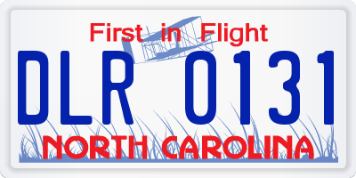 NC license plate DLR0131