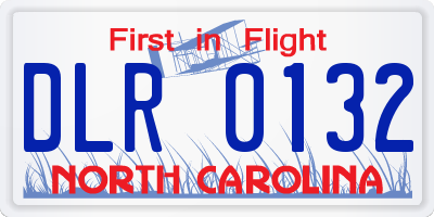 NC license plate DLR0132