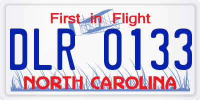 NC license plate DLR0133