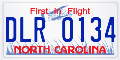 NC license plate DLR0134