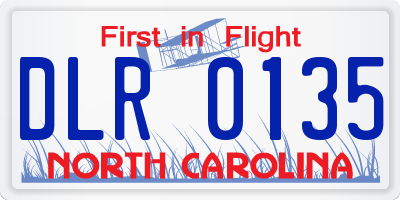 NC license plate DLR0135