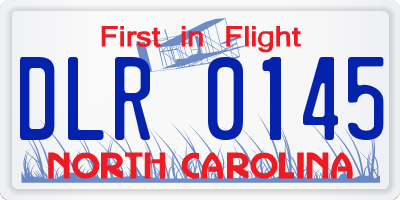 NC license plate DLR0145