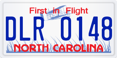 NC license plate DLR0148