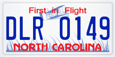 NC license plate DLR0149