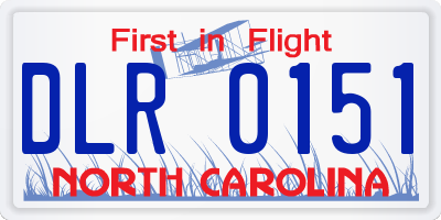 NC license plate DLR0151