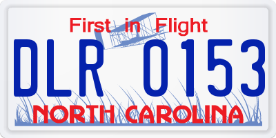 NC license plate DLR0153