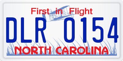 NC license plate DLR0154