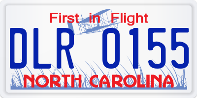 NC license plate DLR0155