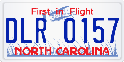 NC license plate DLR0157